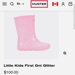 NEW HUNTER First Giant glitter pink rain boots